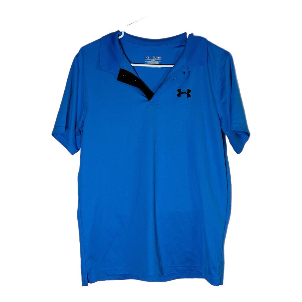 C22 Under Armour Boy’s Loose Blue Polo, YXL, Pre-owned